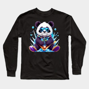 Powder Panda Adventure: Ski Vacation Delight Design Long Sleeve T-Shirt